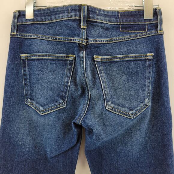 AMO Jeans Womens 27 Jane True Blue Cropped Bootcut Mid Rise Designer USA - Picture 4 of 10